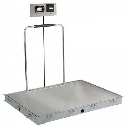 Detecto - ID-7248SH-855RMP - In-Floor Dialysis Scale, Ss Deck, Hand Rail, 855 Recessed Wall-Mount Indicator W/ Printer