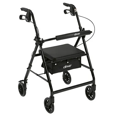 Drive Devilbiss Healthcare - From: 43-2143R To: 43-2253 - Drive Rollator Rolling Walker With Wheels Fold Up Removable Back Support And Padded Seat