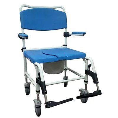 Drive - 43-2305 - Aluminum Bariatric Rehab Shower Commode Chair With Two Rear-locking Casters