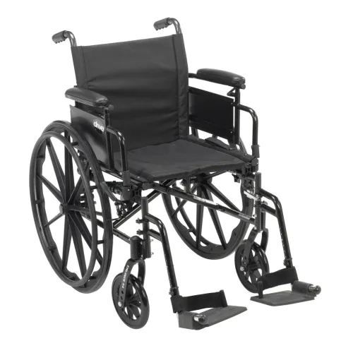 Drive Devilbiss Healthcare - From: 43-3138 To: 43-3143 - Drive Cruiser X4 Lightweight Dual Axle Wheelchair With Adjustable Detachable Arms Desk Arms Swing Away Footrests