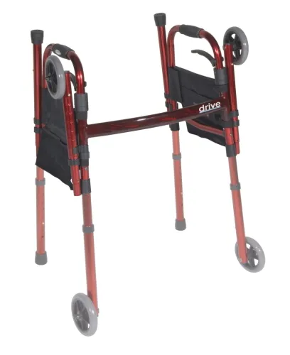 Drive - 43-3217 - Portable Folding Travel Walker With 5" Wheels And Fold Up Legs