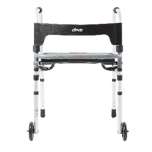 Drive DeVilbiss Healthcare - 10233 - Dual Release Folding Walker Adjustable Height Clever-Lite Ls Aluminum Frame 300 Lbs. Weight Capacity 29-1/2 To 39 Inch Height