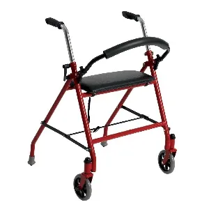 Drive Medical - drive - 1239RD - Dual Release Folding Walker with Wheels and Seat Adjustable Height drive Aluminum Frame 300 lbs. Weight Capacity 29 to 38 Inch Height