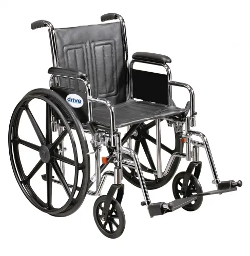 Drive Medical - std20ecddahd-sf - Sentra EC Heavy Duty Wheelchair, Detachable Desk Arms, Swing away Footrests, Seat