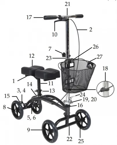 Drive Devilbiss Healthcare - From: D574EW-1013 To: D574P-1053 - Drive Medical Seat Frame,D574EW,1/ea