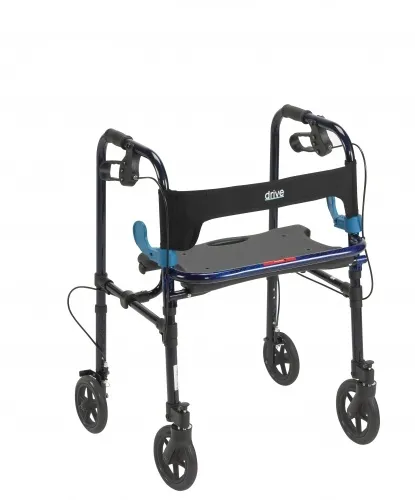 Drive Medical - From: 10243 To: 10243W  drive Clever Lite4 Wheel Rollator drive Clever Lite Blue Adjustable Height / Folding Aluminum Frame