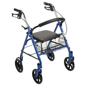 Drive Medical - 10257bl-1 - Four Wheel Rollator Rolling Walker with Fold Up Removable Back Support