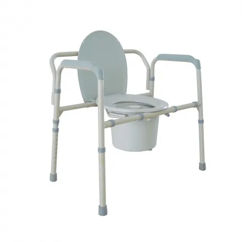 Drive Devilbiss Healthcare - Drive Medical - From: 11117-B To: 11117N-1 -  Bariatric Folding Commode, 650 lb. Capacity, Grey