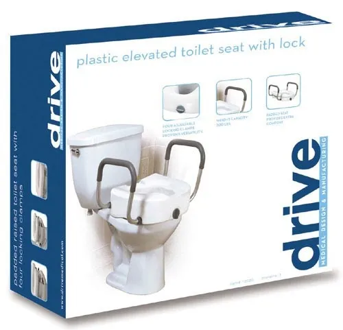 Drive Medical - 1152C - Raised Toilet Seat With Lock & Plastic Arms