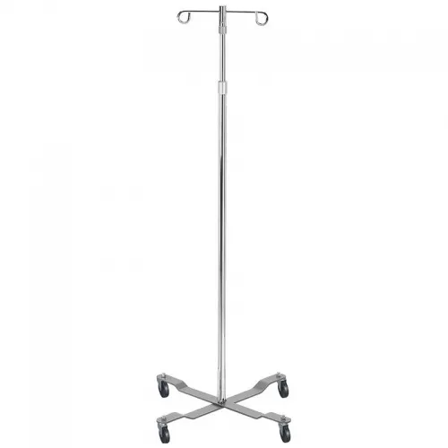 Drive Devilbiss Healthcare - Drive Medical - 13033SV -  IV Stand 2 Hooks 4 Leg Chrome Plated Steel with Weights