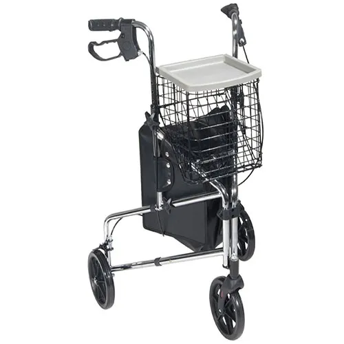 Drive DeVilbiss Healthcare - From: 171 To: 17100-BVA - Drive Medical 3 Wheel Steel Rollator, Chrome