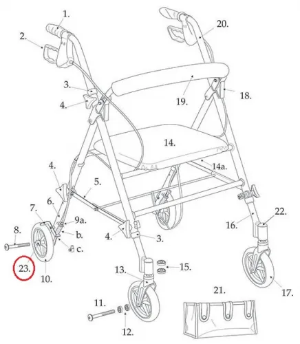 Drive Medical - 9505W1026125 - Right Leg Assembly, 10261, 1/ea