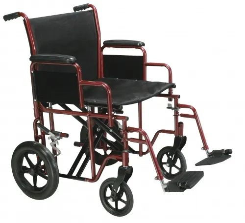 Drive Medical - btr20-r - Bariatric Heavy Duty Transport Wheelchair with Swing Away Footrest, Seat