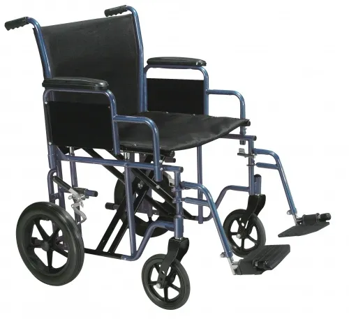 Drive Medical From: btr22-b To: btr22-r - Heavy Duty Transport Wheelchair With Swing Away Footrest