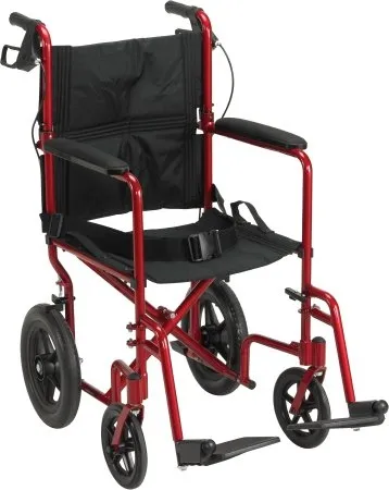 Drive Medical From: exp19ltbl To: exp19ltrd - Lightweight Expedition Transport Wheelchair With Hand Brakes