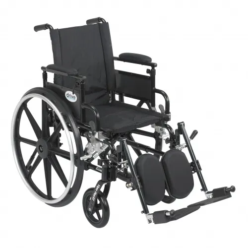 Drive Medical - pla416fbdaarad-elr - Viper Plus GT Wheelchair with Flip Back Removable Adjustable Desk Arms, Elevating Leg Rests, Seat