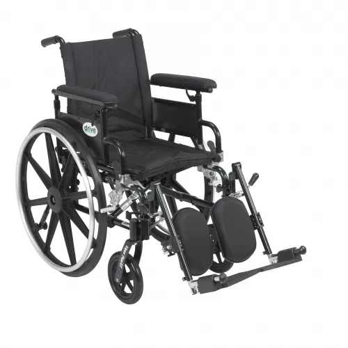 Drive Medical - pla416fbfaarad-elr - Viper Plus GT Wheelchair with Flip Back Removable Adjustable Full Arms, Elevating Leg Rests, Seat