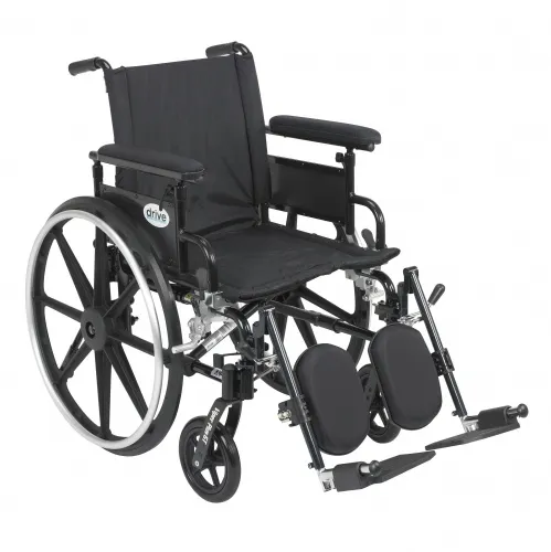 Drive Medical - pla420fbfaarad-elr - Viper Plus GT Wheelchair with Flip Back Removable Adjustable Full Arms, Elevating Leg Rests, Seat