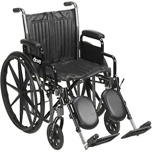 Drive Devilbiss Healthcare - Silver Sport - From: SSP216DDA-ELR To: SSP220DDA-ELR - Drive Medical   2 Wheelchair with Detachable Desk Arms and Elevating Leg Rest