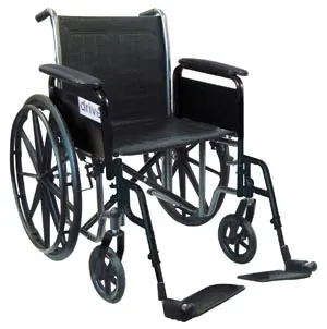 Drive - SSP218FA-SF - SSP218 Silver Sport 2 Wheelchair-Fixed Arm-Swing Footrest-18"