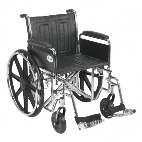 Drive Medical - std20ecdfahd-sf - Sentra EC Heavy Duty Wheelchair, Detachable Full Arms, Swing away Footrests, Seat