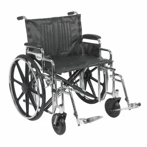 Drive Medical - drive Sentra Heavy Duty - STD24DDA-ELR - Bariatric Wheelchair drive Sentra Heavy Duty Full Length Arm Elevating Legrest Black Upholstery 24 Inch Seat Width Adult 500 lbs. Weight Capacity
