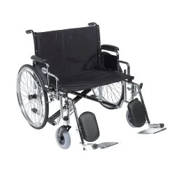 Drive Medical - std26ecdda-elr - Sentra EC Heavy Duty Extra Wide Wheelchair, Detachable Desk Arms, Elevating Leg Rests, Seat
