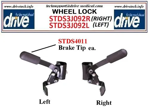 Drive DeVilbiss Healthcare - Drive Medical - From: STDS4S092L To: STDS4S092R -  Brake Assembly only Left for 10950ASV & BSV