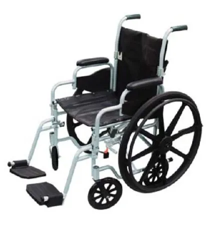 Drive Medical - tr20 - Poly Fly Light Weight Transport Chair Wheelchair with Swing away Footrests, Seat