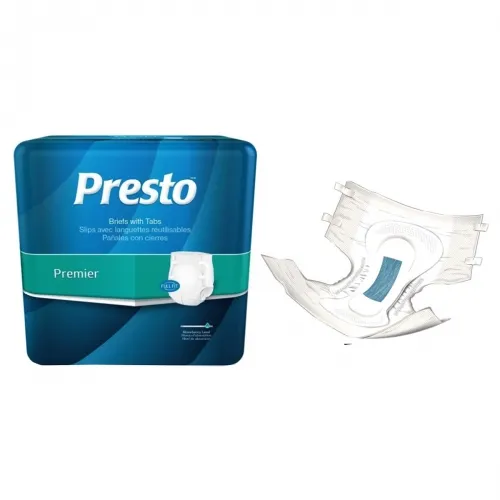 Drylock Technologies - From: ABB11020 To: ABB11050 - Presto Moderate Absorbency Incontinence Brief, Breathable, Medium, 32" to 44" Waist, White