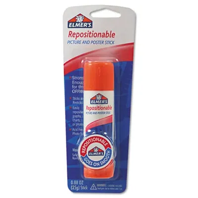 Elmersprod - EPIE623 - Repositionable Poster & Picture Glue Stick, 0.88 Oz, Dries Clear