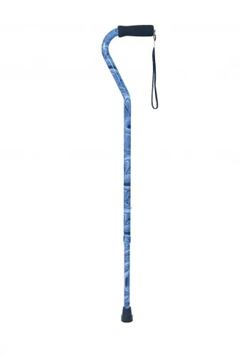 Essential Medical Supply From: W1344O To: W1344R - Desginer Offset Cane With Ribbed Handle - Ocean Paradise Retro