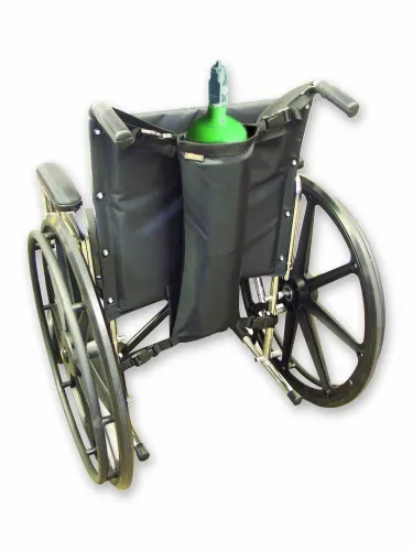 Ez-Access - EZ0141BK - Wheelchair Oxygen Cylinder Carrier, Single Tank Capacity, Black, Lightweight Nylon, Adjustable Snap, Extra Long Straps