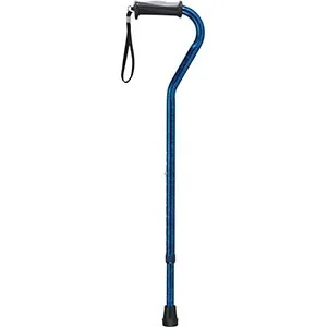 Drive Devilbiss Healthcare - drive - RTL10372BC - Drive Medical  Offset Cane  Aluminum 30 to 39 Inch Height Blue Crackle Print
