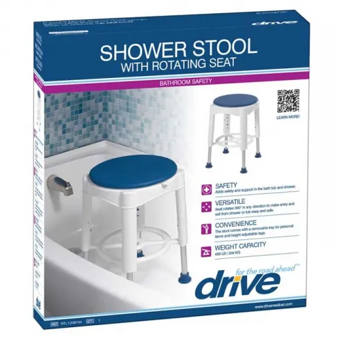 Drive Devilbiss Healthcare - drive - RTL12061M - Drive Medical  Shower Chair  Without Arms Plastic Frame Without Backrest 14 Inch Seat Width 450 lbs. Weight Capacity
