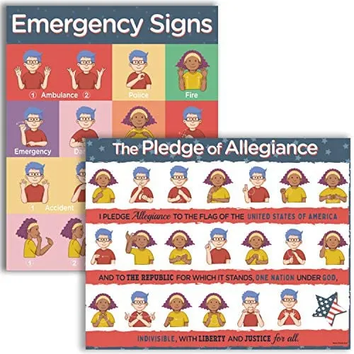 Harris Communication - N386 - Pledge Of Allegiance Sign Language Poster