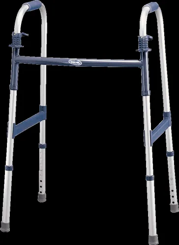 Invacare - From: inv62913f To: inv62915f - Dual-Release Paddle Adult Walker with Fixed Wheels and Glide Tips