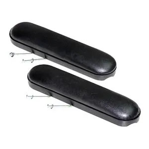 Invacare - From: 8881053570U67 To: 8881091688U67  Desk Length Arm Pads with Screws, Black Vinyl Upholstery for Action Wheelchair