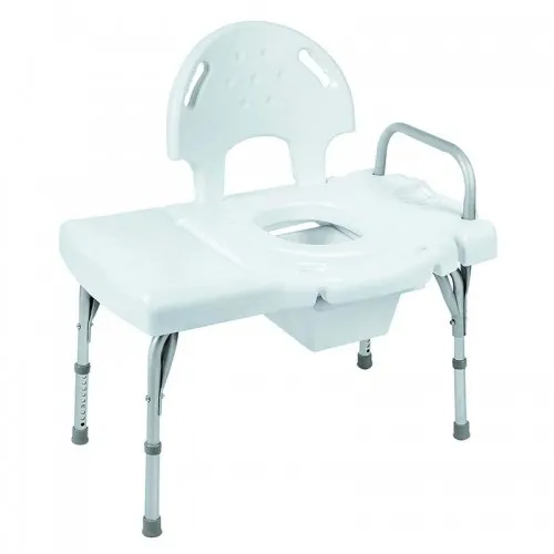 Invacare - 9670C - I-Class Heavy-Duty Transfer Bench with Rail, Commode Opening and Pail, 31-1/4"to 35-3/4" H x 30-1/4"to 31" W x 16-1/4"to 17" D, 400 lb. Weight Capacity, Partially Assembled.