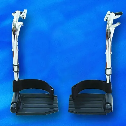Invacare - T93HA - Swingaway Hemi Footrests with Heel Loop Aluminum Footplate, Hanger Pin Spacing