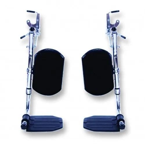 Invacare - T94HA - Hemi Elevating Legrests with Heel Loop Aluminum Footplate, Hanger Pin Spacing