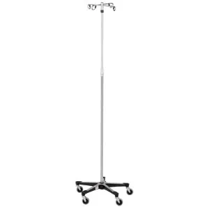 Blickman - 0537792400 - IV Stand, 4 Hook, 5 Leg Base On Casters (DROP SHIP ONLY)