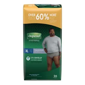 Kimberly Clark - 53746 - Underwear, Maximum Absorbency, X-Large, Men, Grey, 26/pk, 2 pk/cs