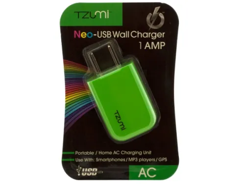 Kole Imports - EL433 - Green Neo-usb Wall Charger