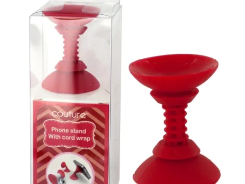Kole Imports - EL569 - Silicone Phone Stand With Cord Wrap