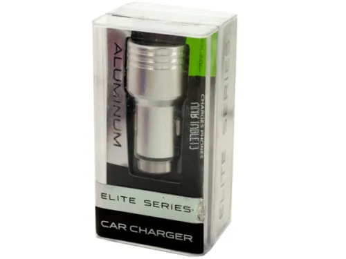 Kole Imports - EL984 - Dual Port Aluminum Usb Car Charger