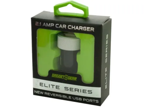 Kole Imports - EL989 - Dual Port Usb Car Charger With Reversible Ports