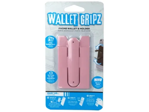 Kole Imports - EN331 - Wallet Gripz Phone Wallet And Holder In Pink