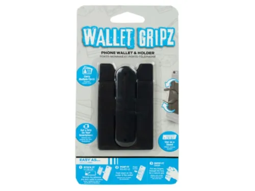 Kole Imports - EN372 - Wallet Gripz Phone Wallet And Holder In Black