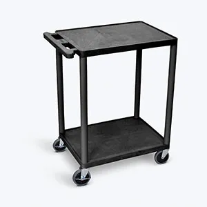 Luxor - From: HE32-B To: HE42-G - Cart, Three Shelves, Foam Plastic Heavy Duty Casters (2 with Locking Brakes), Maximum Weight Capacity 400lbs (DROP SHIP ONLY)